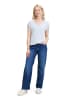 BETTY & CO Strukturshirt mit Gummizug in Weiß/Blau