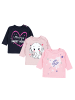TupTam Unisex Baby Langarmshirt mit Spruch Aufdruck 3er Set in rosa-kombi