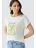 Oui T-Shirt mit platziertem Druck und Glitzersteinen in Cloud Dancer