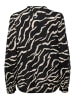 Kaffe Langarm-Bluse KAsomia Loose fit in Antique, Black Zebra Print