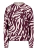 BETTY & CO Strickpullover mit Animalprint in Dark Red/Cream