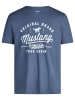 Mustang T-Shirt Basic Print Tee in Blau