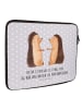 Mr. & Mrs. Panda Laptop Tasche Igel Liebe mit Spruch in Grau Pastell