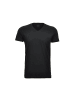 Ragman V-Kragen T-Shirt für Herren in schwarz