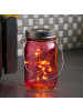 MARELIDA LED Solar Glas Windlicht H: 14cm in rosa