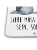 Mr. & Mrs. Panda Glasuntersetzer Axolotl Liebe mit Spruch in Weiß