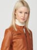 KOROSHI WATTIERTE JACKE MIT LEDEREFFEKT in beige