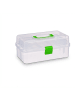 relaxdays Aufbewahrungsbox in Transparent/ Grün - (B)33 x (H)14 x (T)19,5 cm