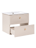 Beliani Badezimmerschrank mit Waschbecken TARUMIR in Beige/Gold