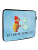Mr. & Mrs. Panda Laptop Tasche Nachtfalter Schneemann mit Spruch in Eisblau