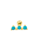 Luxenter Piercing aus 925er Sterlingsilber mit Türkis, 18 Karat Gelbgold-Finish – Tepi