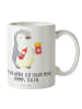 Mr. & Mrs. Panda Kaffeebecher Pinguin Pommes mit Spruch in Weiß