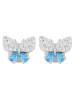 Adeliás 925 Silber Ohrringe Ohrstecker Schmetterling mit funkelnden Zirkonia in silber