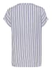 Kaffe Kurzarm-Bluse KAanja Regular fit in Blue/Chalk stripe