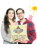 Mr. & Mrs. Panda Kissen 40x40 Fledermaus Zauberer mit Spruch in Gelb Pastell