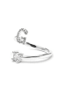 Luxenter Ring mit funkelnden Zirkonia-Steinen, silberfarben – Alphabet