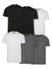 Urban Classics T-Shirts in blk/blk/wht/wht/chrcl/chrcl