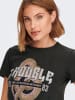 ONLY Bedrucktes T-Shirt Kurzarm Top mit Printed Schrift ONLLUCY in Schwarz-5