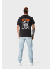 OLDSKULL T-Shirt Asian Big WaveSkull Graphic in Black