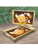 Mr. & Mrs. Panda Serviertablett Holz Kaffee Gespenst Design ohne... in Weiß