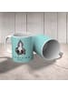 Mr. & Mrs. Panda Teetasse Stinktier Angriff mit Spruch in Türkis Pastell