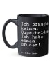 Mr. & Mrs. Panda Mug Ich brauche keinen Superhelden.... mit Spruch in Schwarz