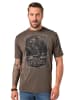 JP1880 Kurzarm T-Shirt in dunkelbraun