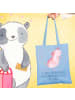 Mr. & Mrs. Panda Shopping Tasche Axolotl Tanzen mit Spruch in Sky Blue