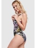Urban Classics Urban Classics Damen Ladies Recycled Pattern High Leg Swimsuit in multicolor fading