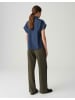OPUS Oversized V-Kragen Shirt für Damen in blau