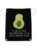 Mr. & Mrs. Panda Beutel Rucksack Avocado Kern mit Spruch in Schwarz