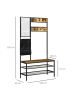 HOMCOM Garderobenständer in Rustikal-Braun 100L x 40B x 185H cm