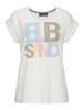 ELBSAND Print-Shirt in weiß bedruckt