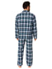 NORMANN Lange Flanell Schlafanzug Pyjama kariert - 76494 in marine