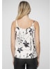 Cloud5ive Cloud5ive Top with ruffles and floral print in offwhite/black
