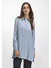 WALL London Long-Bluse mit Seitenahttaschen in taubenblau