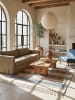 KADIMA DESIGN Naturfaser-Teppich Handgewebt WHARFE Boho Gestreift Wohnlich in Natur-Blau
