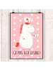 Mr. & Mrs. Panda Poster Einhorn Krankenschwester mit Spruch in Rot Pastell