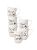 Villeroy & Boch 6er Set Becher mit Henkel 'But first Coffee' Statement in 290 ml in weiß