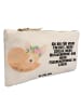 Mr. & Mrs. Panda Schminktasche Wüstenfuchs Blumen mit Spruch in Weiß