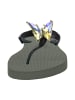 Uzurii Luxury Footwear platte hausschuhe Selena Butterfly Chrystal in armeegrün