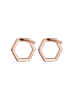 Elli Ohrringe 925 Sterling Silber Hexagon, Geo in Rosegold