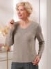 WITT WEIDEN V-Pullover in sesam-meliert
