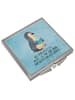 Mr. & Mrs. Panda Reise Spiegel Pinguin Buch mit Spruch in Eisblau