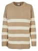 Urban Classics Urban Classics Damen Ladies Striped Knit Crew Sweater in wetsand/sand