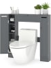 COSTWAY Toilettenschrank mit 2 Türen 89 x 18 x 99 cm in Grau