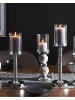 Beliani Kerzenständer ABBEVILLE in Silber - (W) 13 x (H) 48 x (L) 13 cm