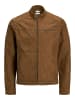 Jack & Jones Kunstleder Jacke Biker Blouson Bomber Übergangsjacke JJEROCKY in Hellbraun