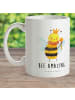Mr. & Mrs. Panda Tasse Biene König mit Spruch in Weiß