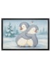 Mr. & Mrs. Panda Fußabtreter Pinguine Kuscheln Design ohne Spruch in Weiß